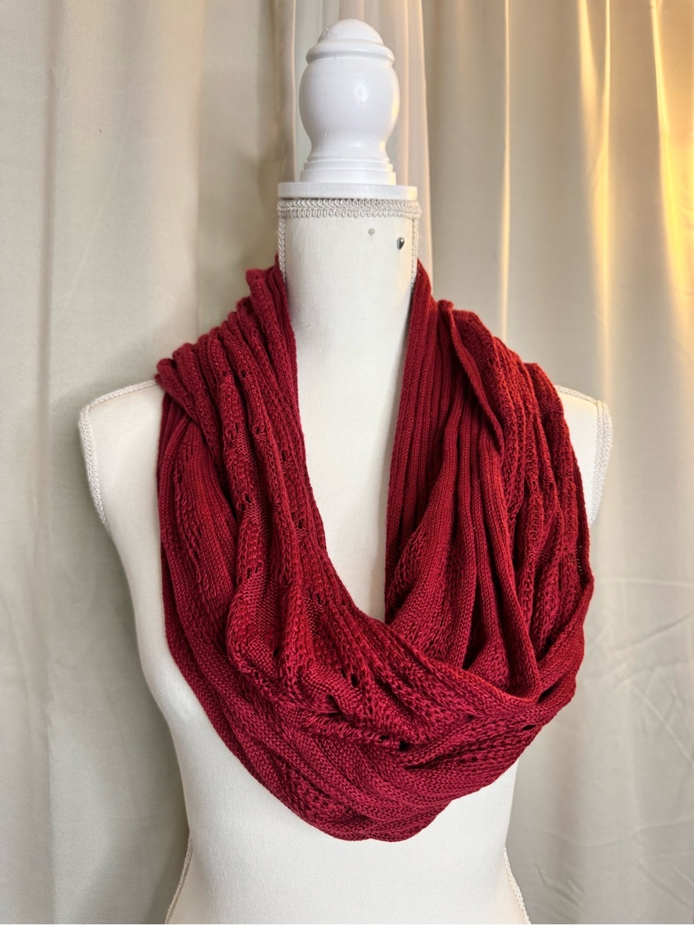 Cato NWT Gypsy Red Knit Infinity Scarf One Size Lightweight Loop